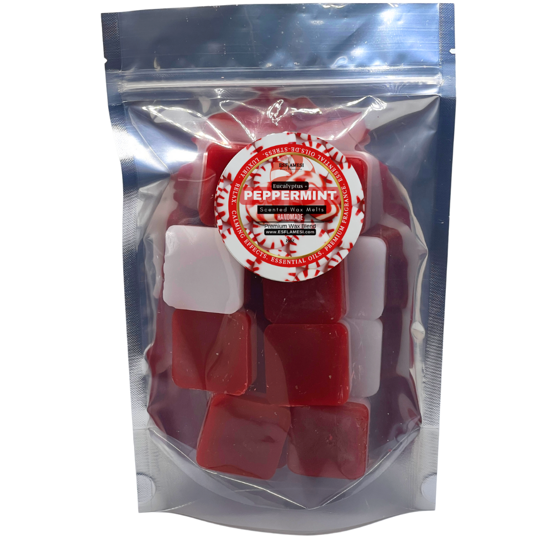 Peppermint Wax Melts | Strongly Scented | Peppermint + Eucalyptus (8oz Bag)