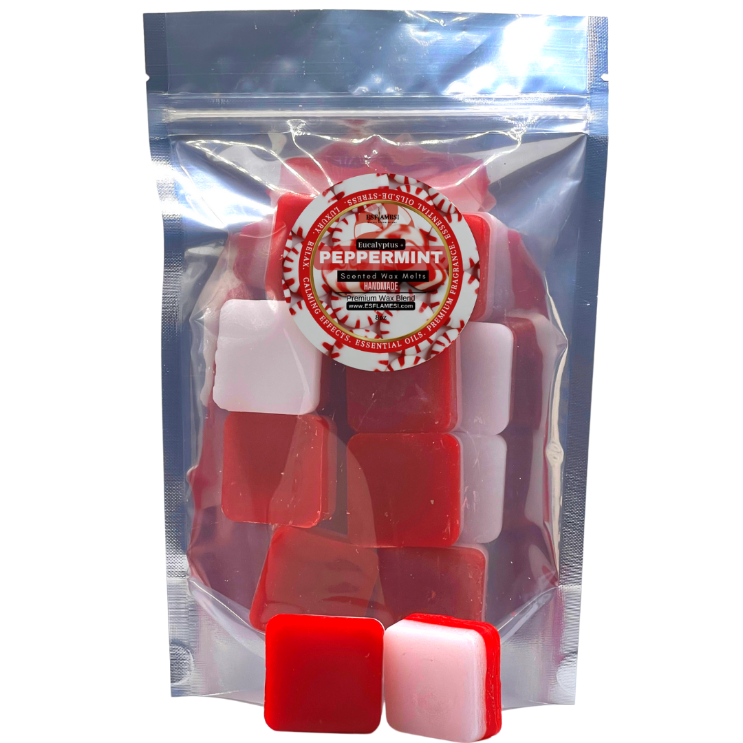 Peppermint Wax Melts | Strongly Scented | Peppermint + Eucalyptus (8oz Bag)