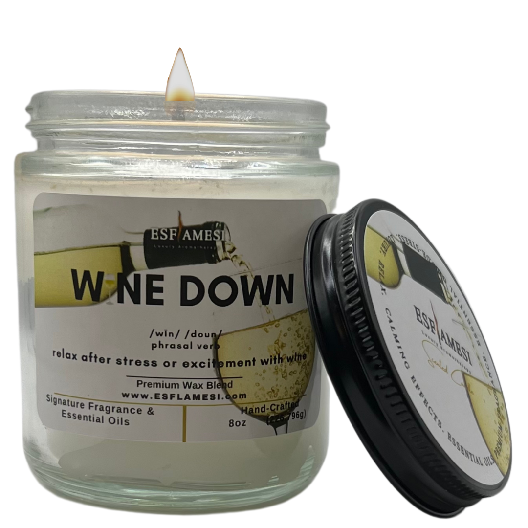 Scented Candles - Lavender and Eucalyptus "Wine Down" Aromatherapy Candles