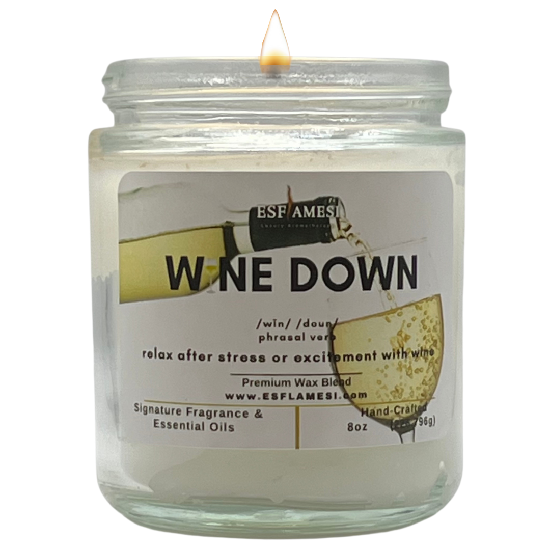 Scented Candles - Lavender and Eucalyptus "Wine Down" Aromatherapy Candles