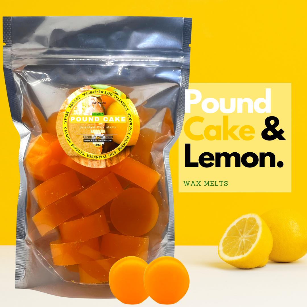 Lemon Pound Cake Wax Melts | Strongly Scented | Sweet Vanilla Cake & Zesty Lemon Scent (8oz Bag)