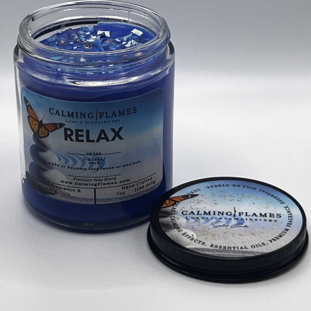 Scented Candles - Blue Candle - Lavender & Rosemary - Aromatherapy Candles - Relax Candles