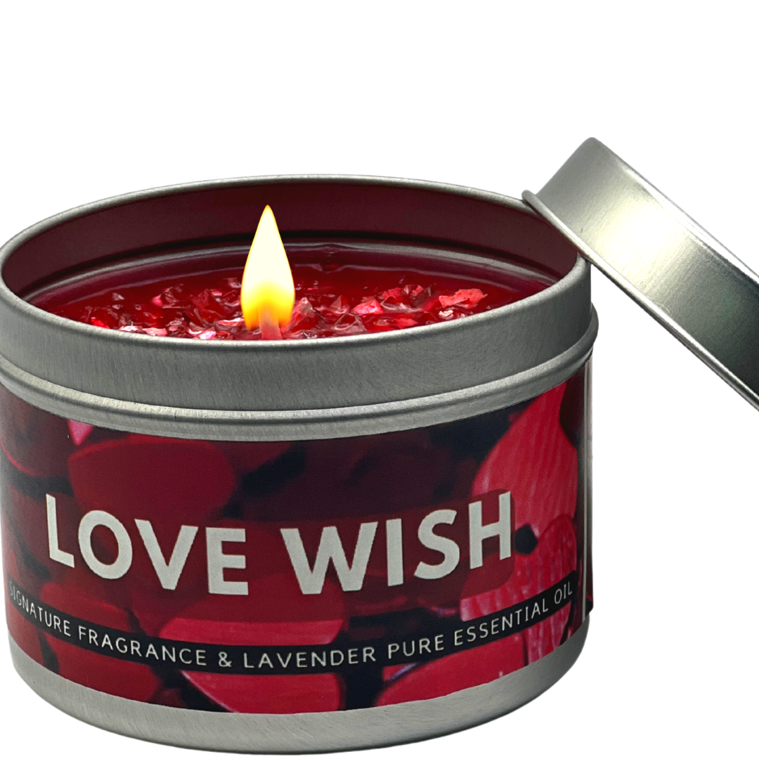 Love Wish Candle | Scented Candles | ROSE PETALS SCENT | Handcrafted 6oz