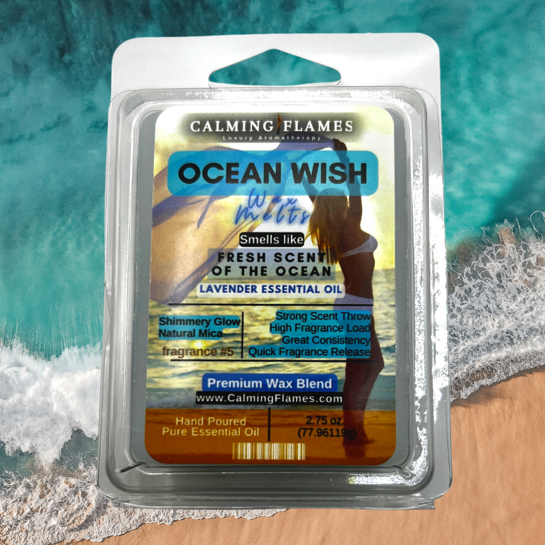 ocean scented wax melts, strongly scented wax melts, strongly scented wax tarts, blue wax tarts, aromatherapy wax melts