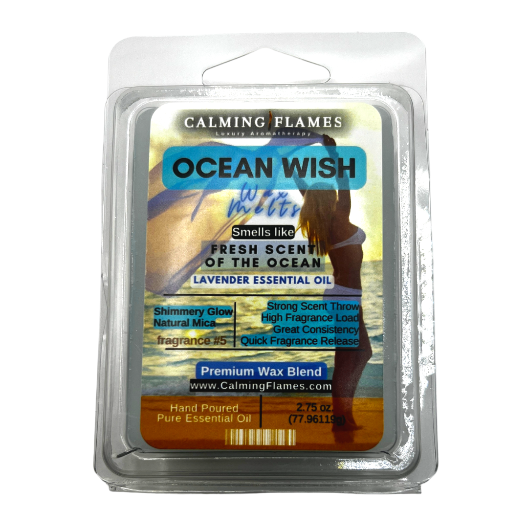 ocean scented wax melts, strongly scented wax melts, strongly scented wax tarts, blue wax tarts, aromatherapy wax melts