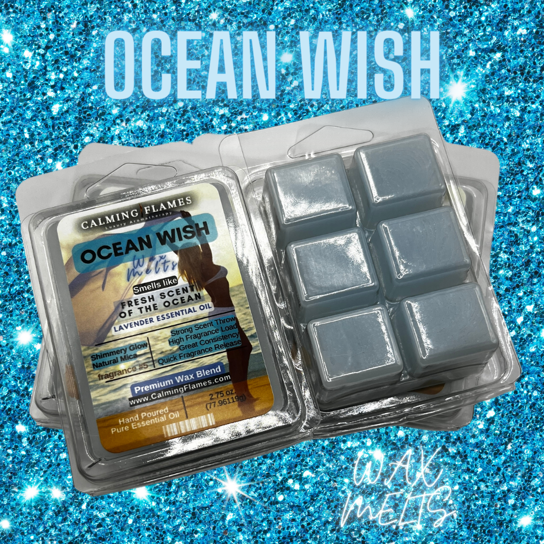 ocean scented wax melts, strongly scented wax melts, strongly scented wax tarts, blue wax tarts, aromatherapy wax melts
