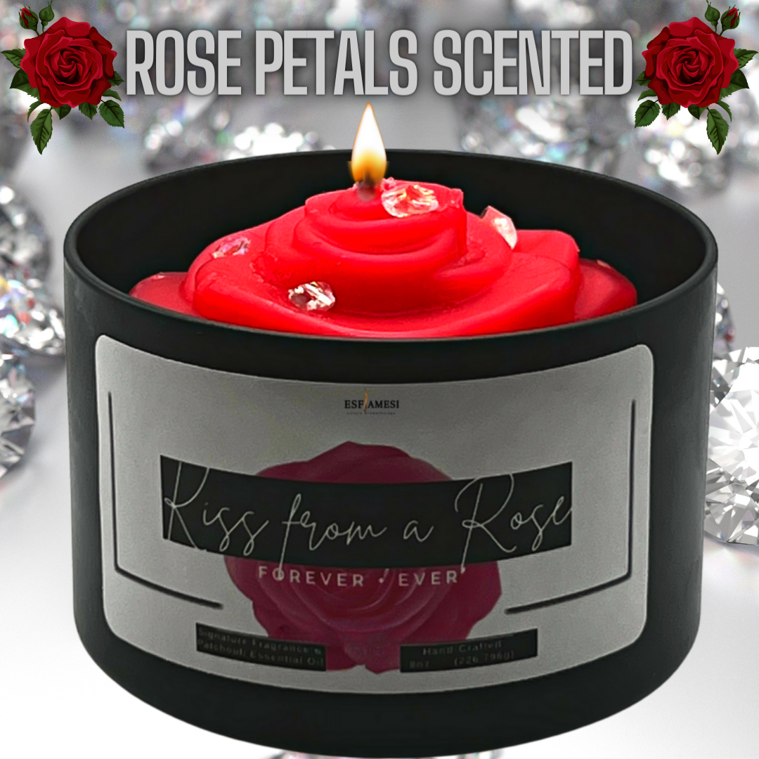 Scented Candles - Rose Petals Scented Candles - Valentines Day Candles -  Rose Candle