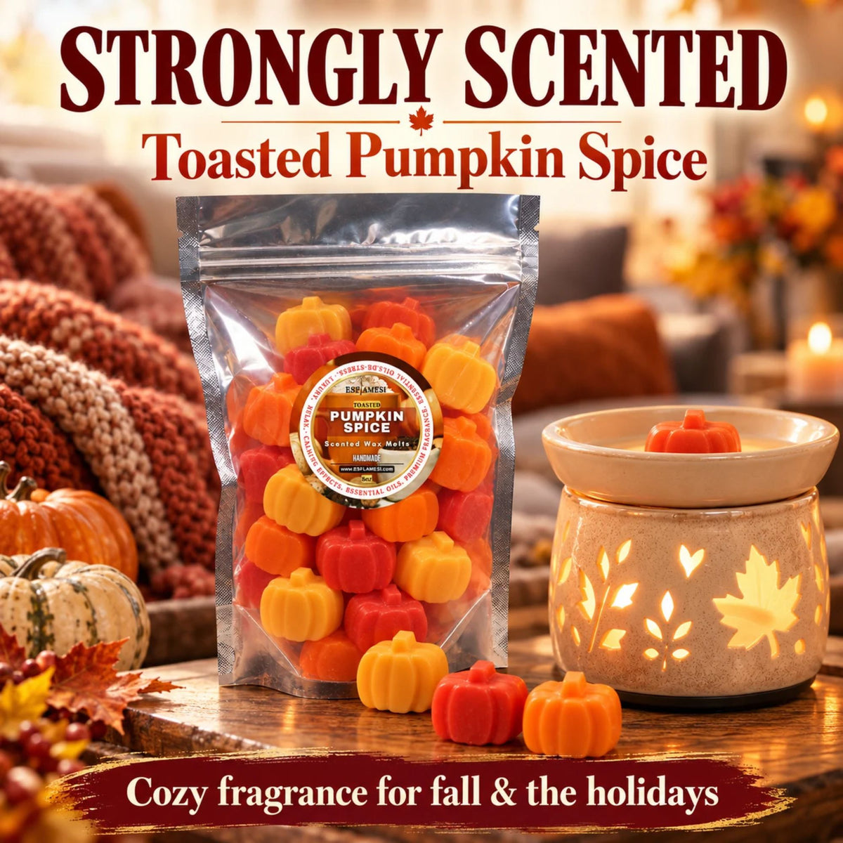 Toasted Pumpkin Spice Wax Melts | Strongly Scented (8oz Bag)