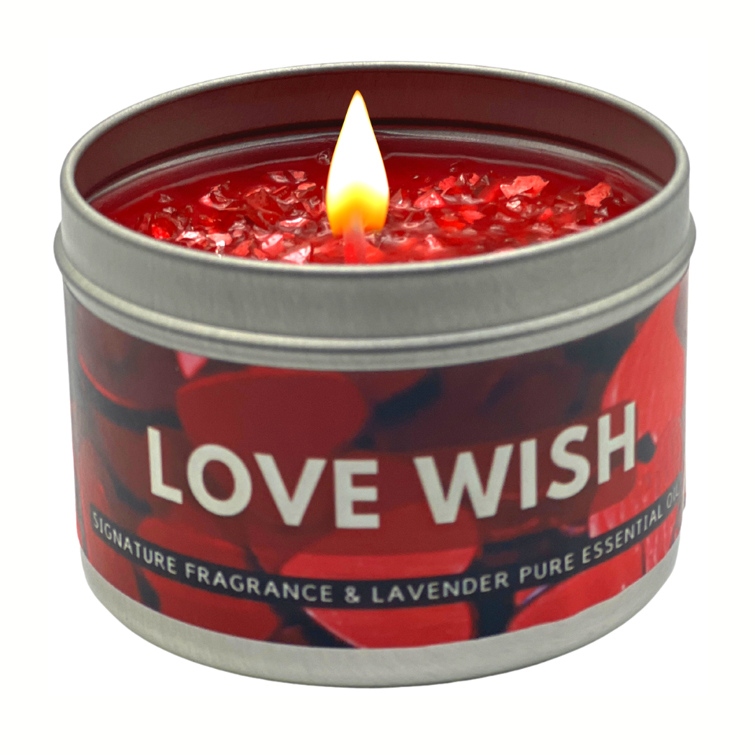 Love Wish Candle | Scented Candles | ROSE PETALS SCENT | Handcrafted 6oz